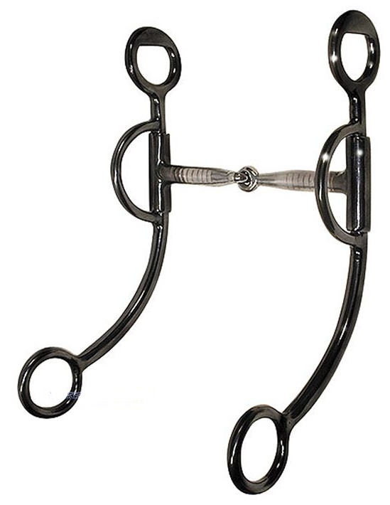 WESTERN IMPORTS® Snaffle Bit with Shanks, schwarz