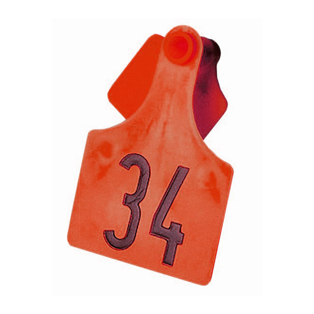 KERBL PrimaFlex Ohrmarken Größe 3 (vorne 90 x 62mm)/(hinten 46 x 44 mm) beidseitig geprägt, rot
