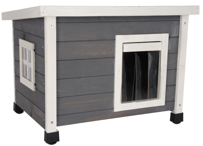 KERBL Katzenhaus Rustica 57x45x43cm (weiß/grau)