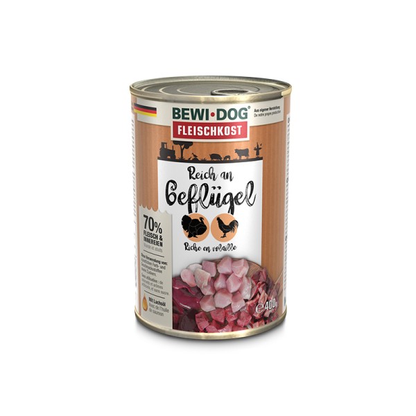 BEWI DOG® reich an Geflügel