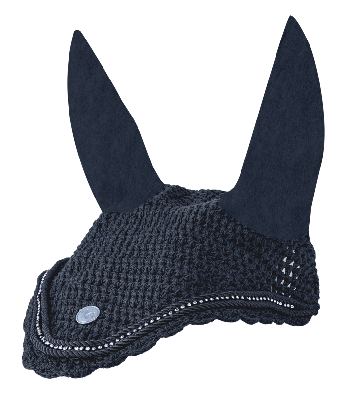 WALDHAUSEN Fliegenohren Nepal, nachtblau Waldhausen Fliegenohren Nepal in Nachtblau, gehäkelt, mit elastischen Ohren, Zierkordel und Strasssteinen