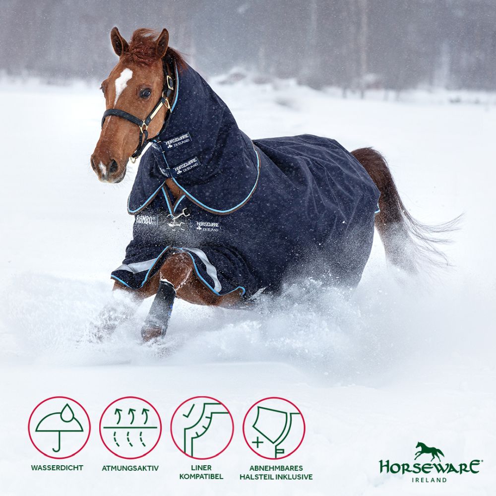 HORSEWARE® Rambo® Duo Plus Turnout, 100 g (+ 300 g Liner), navy/sky blue