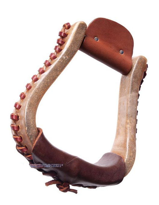 WESTERN IMPORTS® Bell Buttom Stirrups - Rohhaut, dunkel