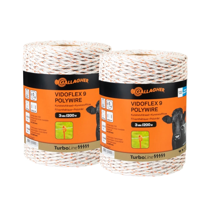 GALLAGHER Duopack Vidoflex 9 TurboLine Plus, weiß