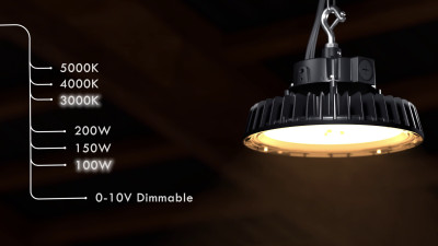 SHADA Hallenstrahler High Bay - 200W 30000lm 3000K/4000K/5000K - Lumileds LED - Sosen Driver - schwarz