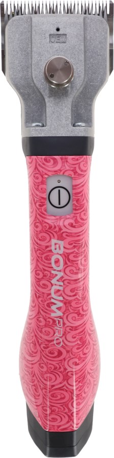 AESCULAP Akkuschermaschine Bonum Pro für die Pferde-Feinschur in der pinken Designedition mit Rankenmuster.