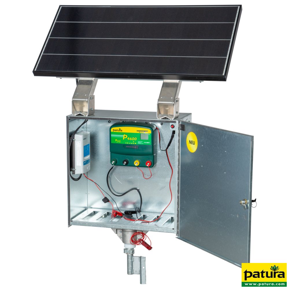 PATURA Sicherheitsbox XL, mit P 4600 Weidezaungerät + 110 W Solarmodul