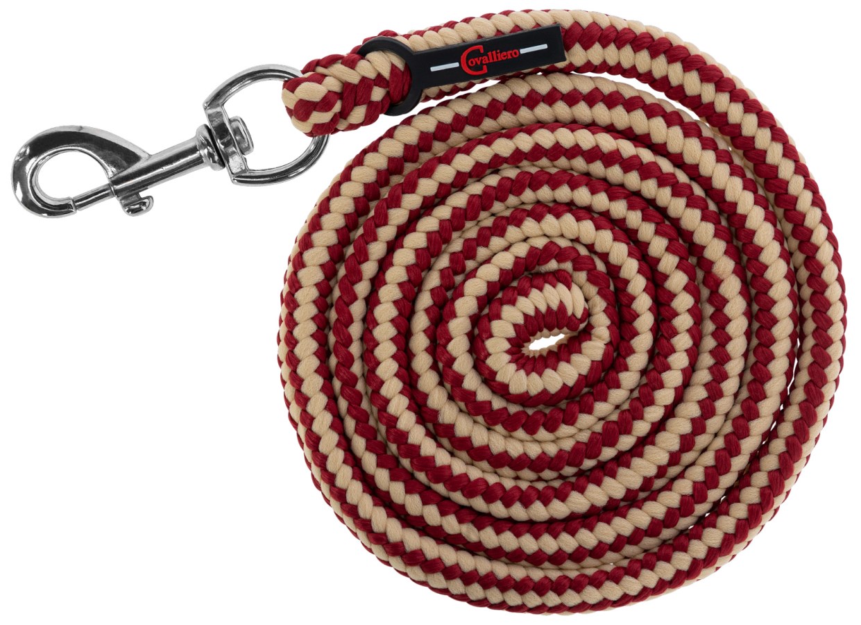 KERBL Führstrick Hippo, Karabinerhaken, bordeaux/beige