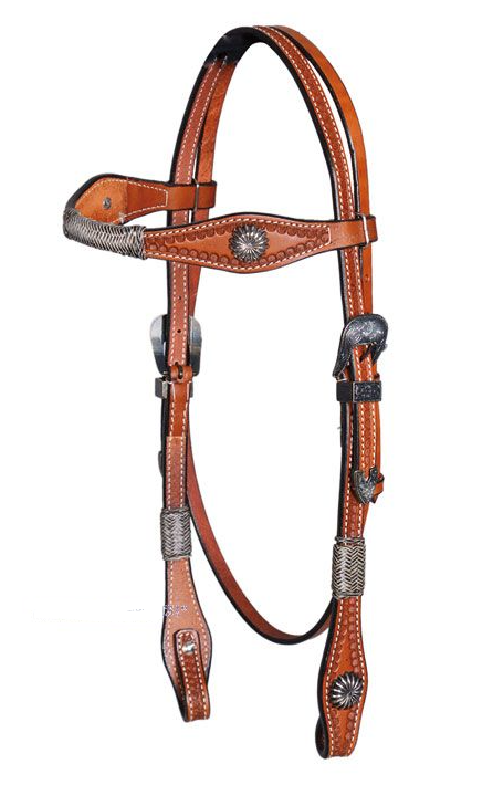 WESTERN IMPORTS® Headstall Tooled Antique Buckles