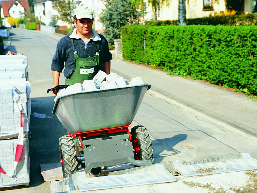 Motorschubkarre elektrisch TeMax Stahlmulde, 140 l