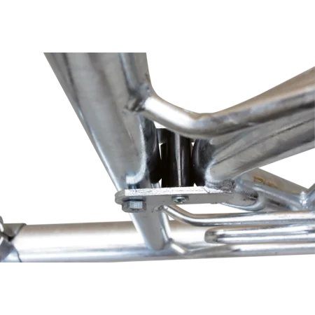 PATURA Sicherheits-Selbstfangfressgitter Typ SSV Detailansicht des schwarzen Kunststoffpuffers am verzinkten PATURA Sicherheits-Selbstfangfressgitter SSV.