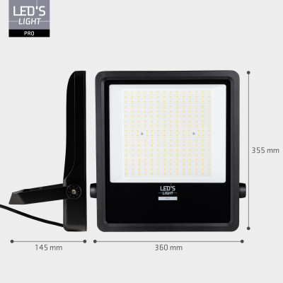 SHADA Flutlicht - 200 W 30.000 lm 3.000 K/4.000 K/5.000 K - San'an LED - schwarz 