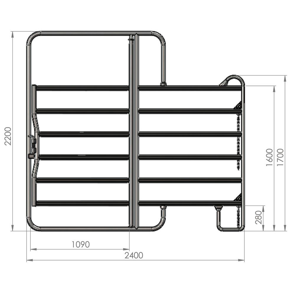 AKO Weidepanel mit Tor, Höhe 2,20 m