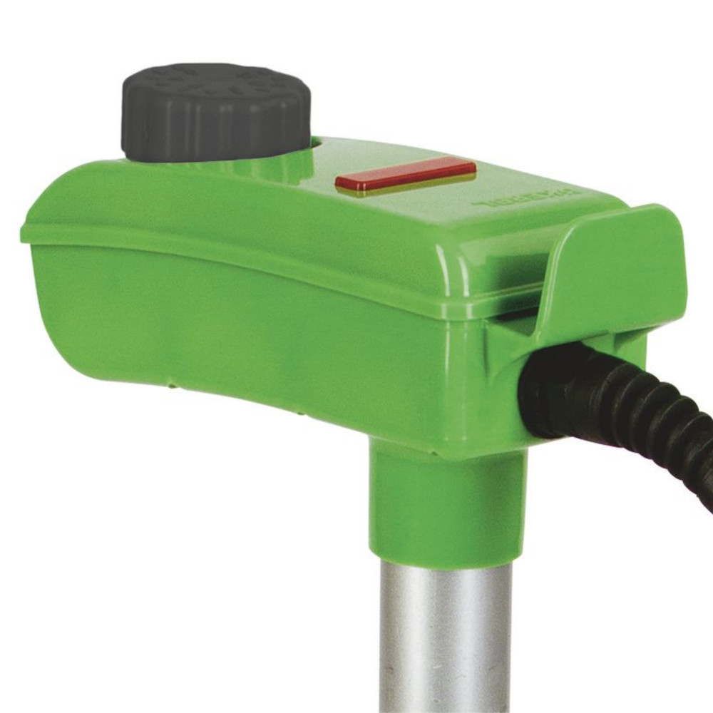 Kälbermilcherwärmer EasyHeat Kälbermilcherwärmer EasyHeat mit grünem Kunststoffgriff, schwarzem Temperaturregler und roter Kontrollleuchte.