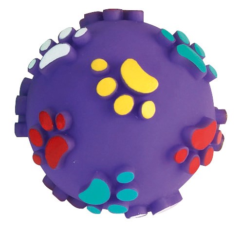 KERBL Vinyl Pfotenball mit Squeeker farblich sortiert