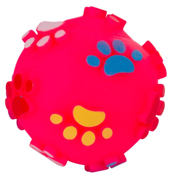 KERBL Vinyl Pfotenball mit Squeeker farblich sortiert
