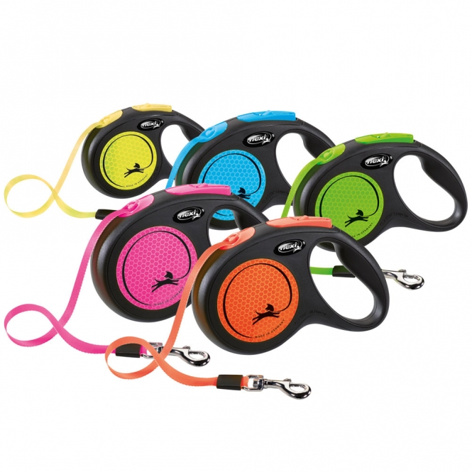 Flexi New Classic Neon Gurt-Roll-Leine Pink