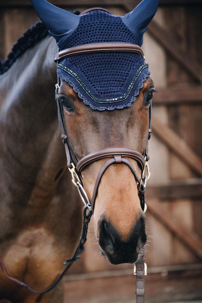 KENTUCKY® HORSEWEAR Fliegenhaube Wellington Stone & Pearl, marine