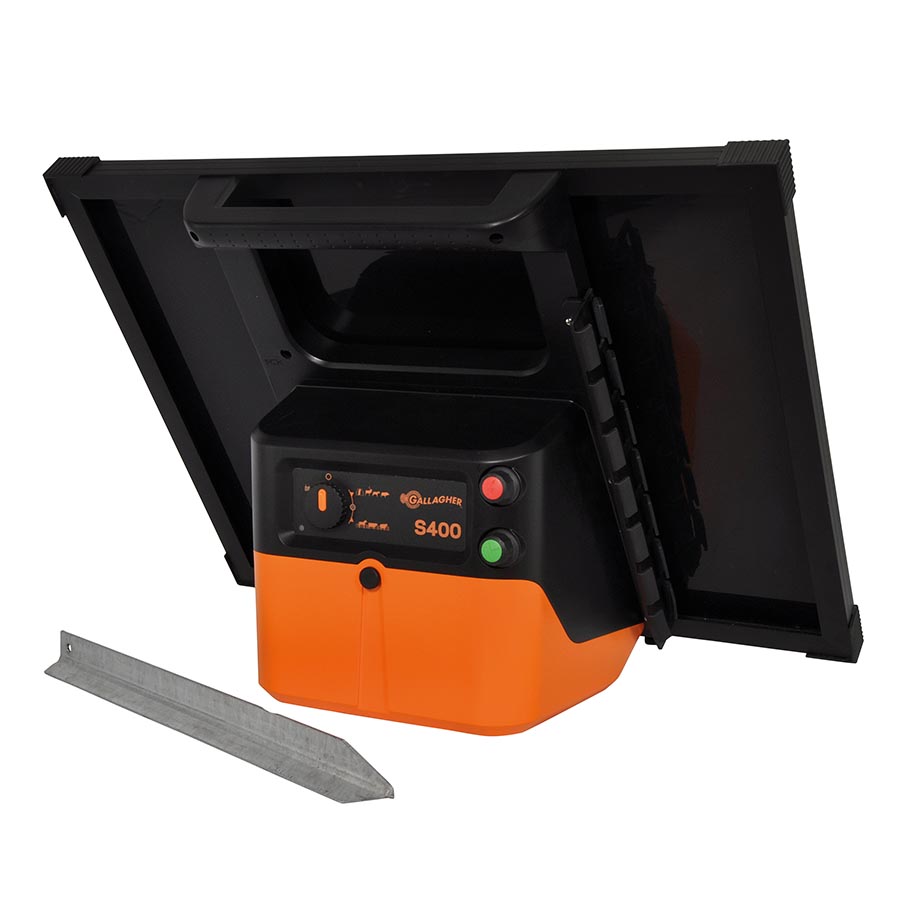 GALLAGHER S400 Solar-Weidezaungerät mit 2 Akku (2x 12 V - 7,2 Ah)