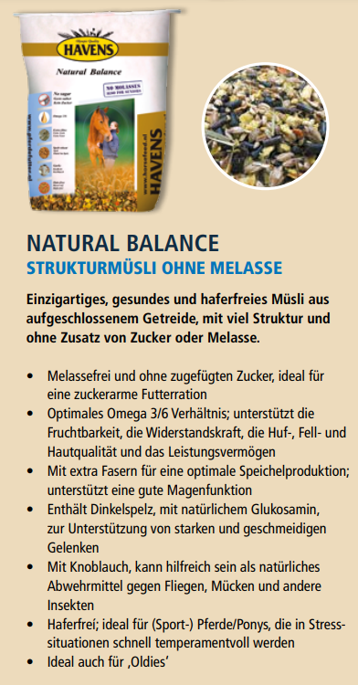 HAVENS Natural Balance - ohne Melasse