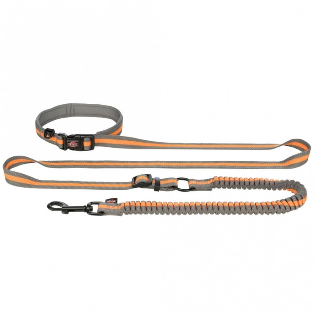 TRIXIE Jogging-Hundeleine, grafit/papaya