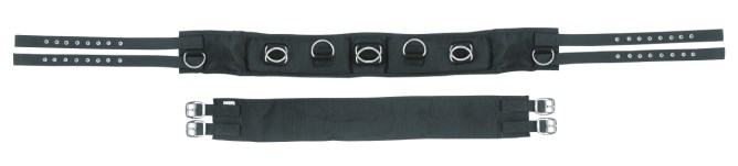 KERBL Longiergurt Nylon, 9 Ringe Pony, verstellbarer Bauchgurt