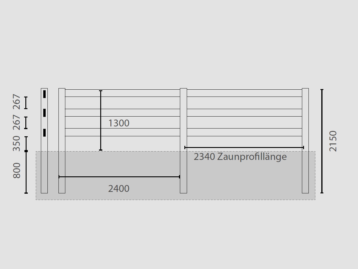 GROWI® Reitplatz-Einzäunung Ranch S 3, 20 m x 40 m