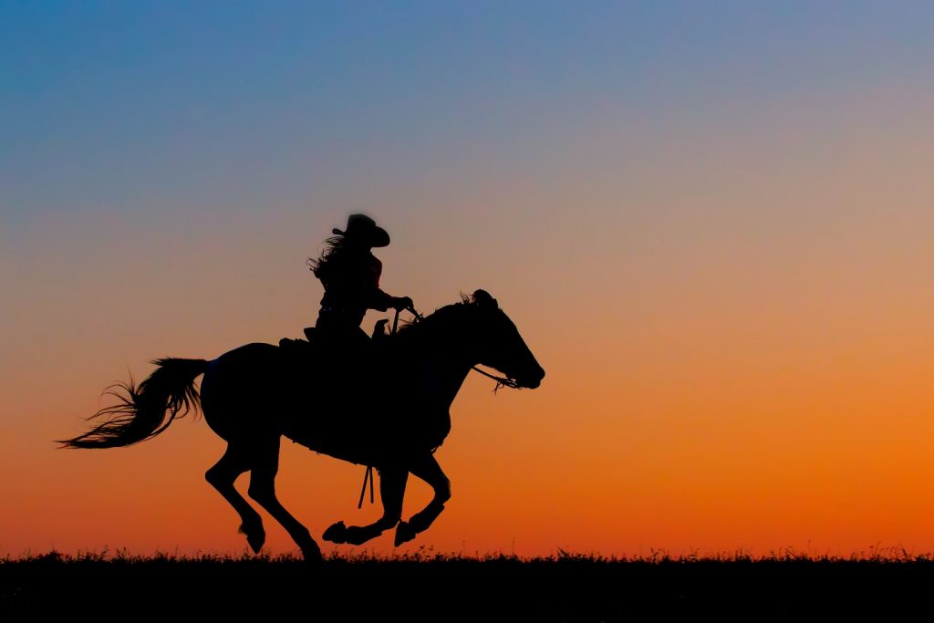 Cowgirl beim Westernreiten